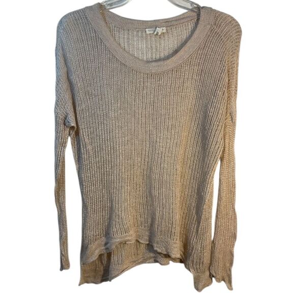EILEEN FISHER LADIES SWEATER ps petite small brown organic cotton capsule linen - Picture 1 of 8